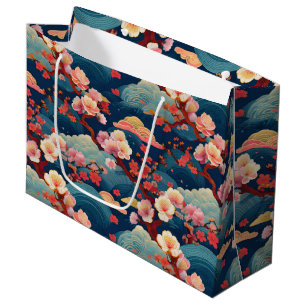 Japanischer Kimono Muster Geschenktasche Große Geschenktüte