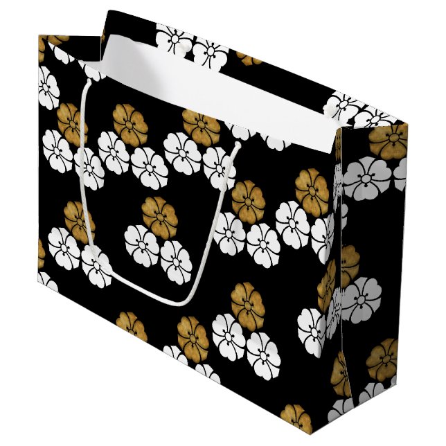Japanischer Kimono Muster Geschenktasche Große Geschenktüte (Vorderseite Schrägansicht)