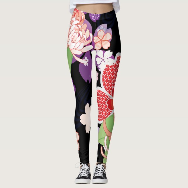 Japanischer Kimono Patern Leggins (Vorderseite)
