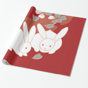 Japanischer Kimono Süße Kaninchen Fine Art Geschenkpapier