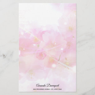 Japanischer Kirschbaum mit pastellrosa Blüten Briefpapier