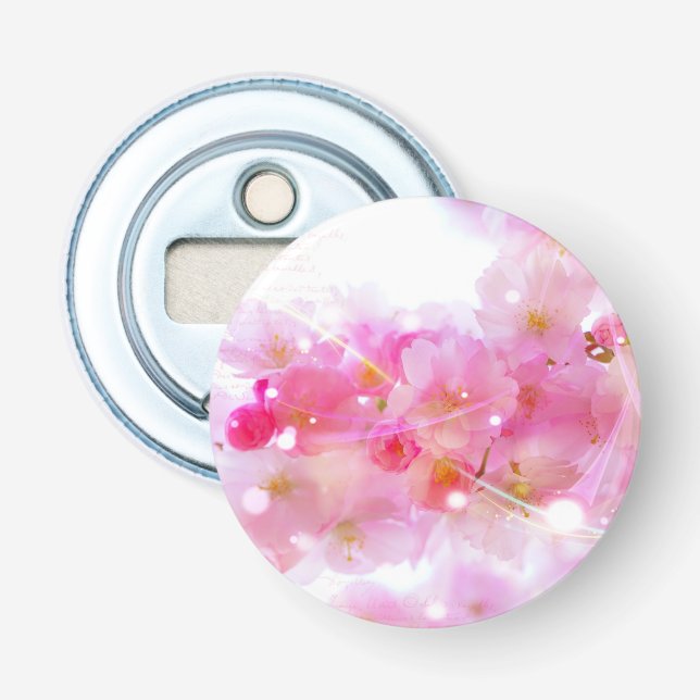 Japanischer Kirschbaum mit pastellrosa Blüten Flaschenöffner (Vorderseite)