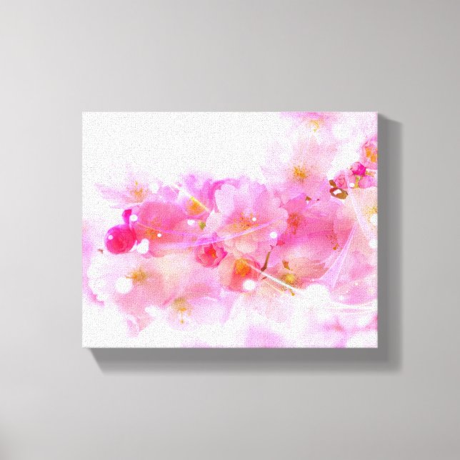Japanischer Kirschbaum mit pastellrosa Blüten Leinwanddruck (Vorderseite)