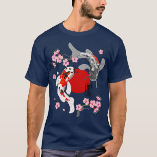 Japanischer Koi Carp Fisch Sakura Nishikigoi Fisch T-Shirt