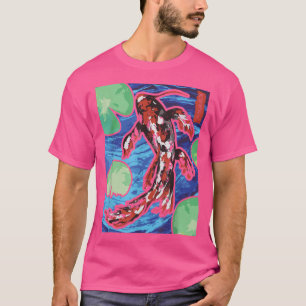 Japanischer Koi Carp Nishikigoi Fischteich Holzblo T-Shirt
