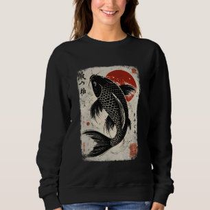 Japanischer Koi Carp Perseverance Koi Fish Sakura  Sweatshirt