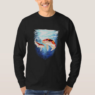 Japanischer Koi Fisch Karpfen Teich Japan Tattoo K T-Shirt