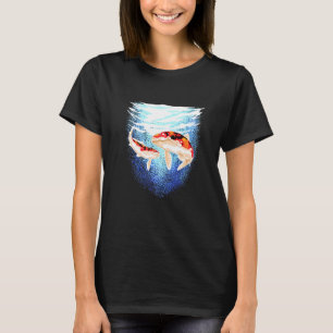 Japanischer Koi Fisch Karpfen Teich Japan Tattoo K T-Shirt