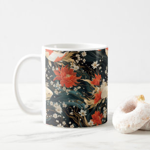 Japanischer Koi Fisch Nahtloses Muster Kaffeetasse