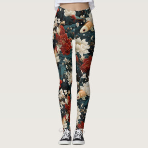 Japanischer Koi Fisch Nahtloses Muster Leggings