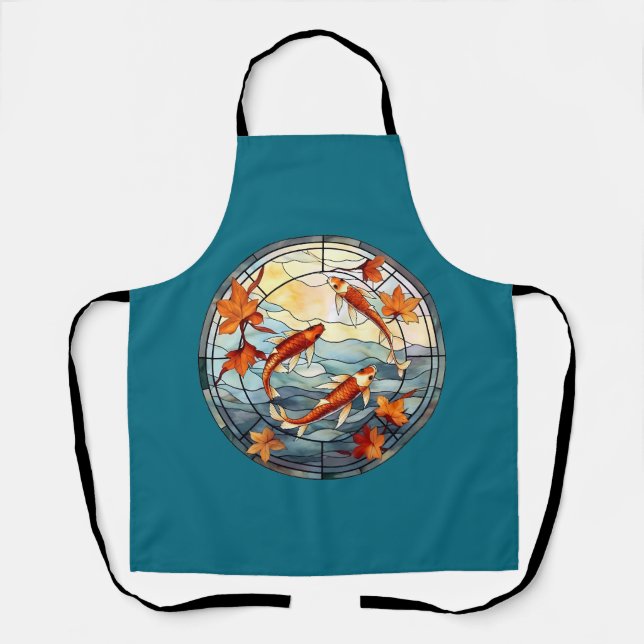 Japanischer Koi Fisch und Herbstleaves Schürze (Vorderseite)