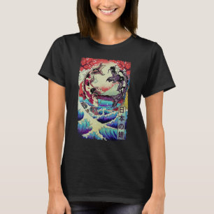 Japanischer Koi fischen große Welle von Kanagawa T-Shirt