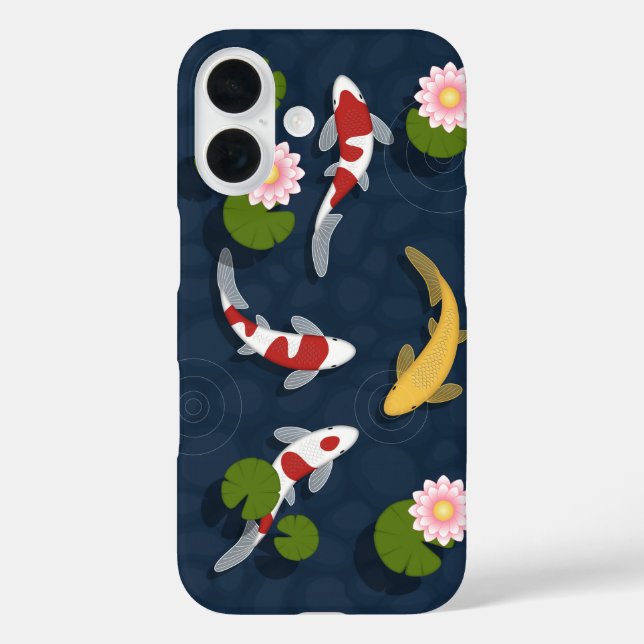 Japanischer Koi-Fischteich iPhone 16 Hülle (Rückseite)