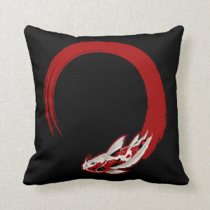 Japanischer Koi Fish Enso Circle Zen Buddhismus Kissen