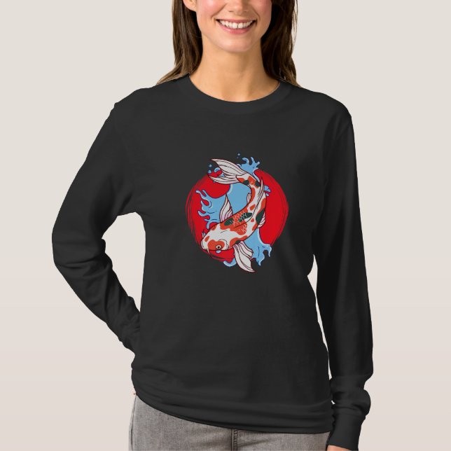 Japanischer Koi Fish Koi Teich Carp T-Shirt (Vorderseite)