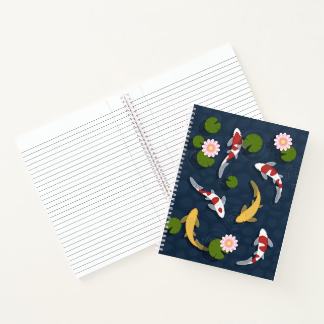 Japanischer Koi Fish Pond 3 Notizbuch (Innenseite)