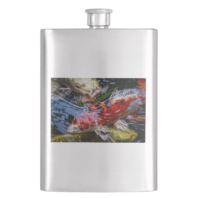 Japanischer Koi Fish Pond Flachmann (Vorderseite)
