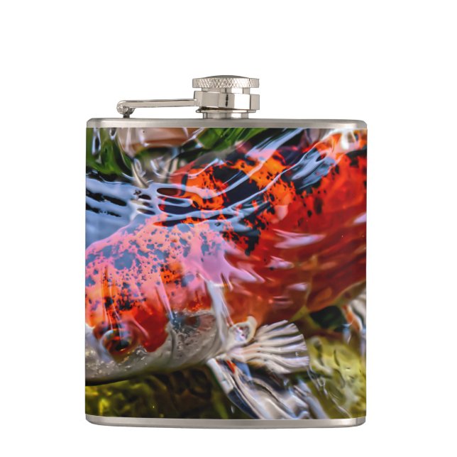 Japanischer Koi Fish Pond Flachmann (Vorderseite)