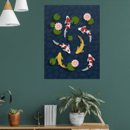 Japanischer Koi Fish Pond Poster