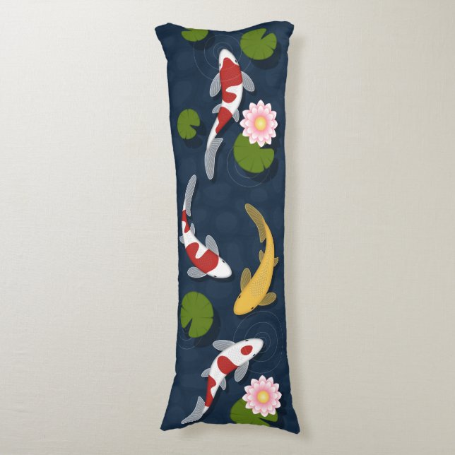 Japanischer Koi Fish Pond Seitenschläferkissen (Vorderseite Vertikal)