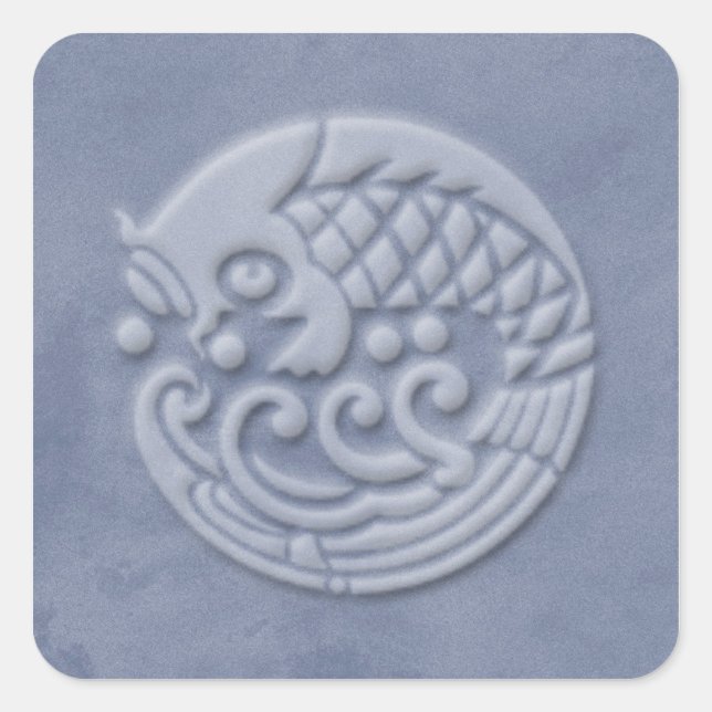 Japanischer Koi Quadratischer Aufkleber (Vorderseite)