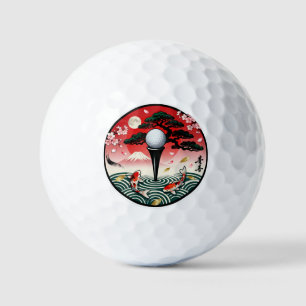 Japanischer Kunst-Golfball - Koi-Fisch und Berg Fu Golfball