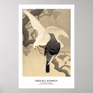 Japanischer Kunstdruck – Ohara Koson – Tauben Poster