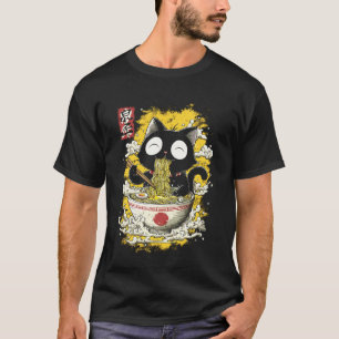 Japanischer Kunststil Kätzchen Süßes Babykatze iss T-Shirt
