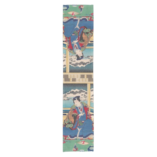 Japanischer Kunsttabellenläufer Kurzer Tischläufer (Vorderseite)