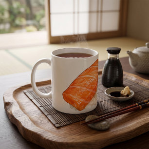 Japanischer Lachs Sushi Nigiri Foodie Kaffeetasse