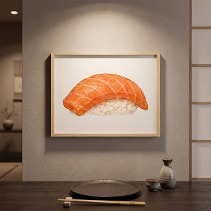 Japanischer Lachs Sushi Nigiri Foodie Poster