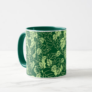 Japanischer Leaf Print, Emerald und Lime Green Tasse
