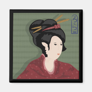 Japanischer Mädchen-Magnet Magnet