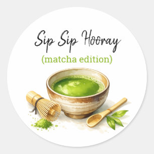Japanischer Matcha-Fan Lustiger Matcha-Grüntee Runder Aufkleber