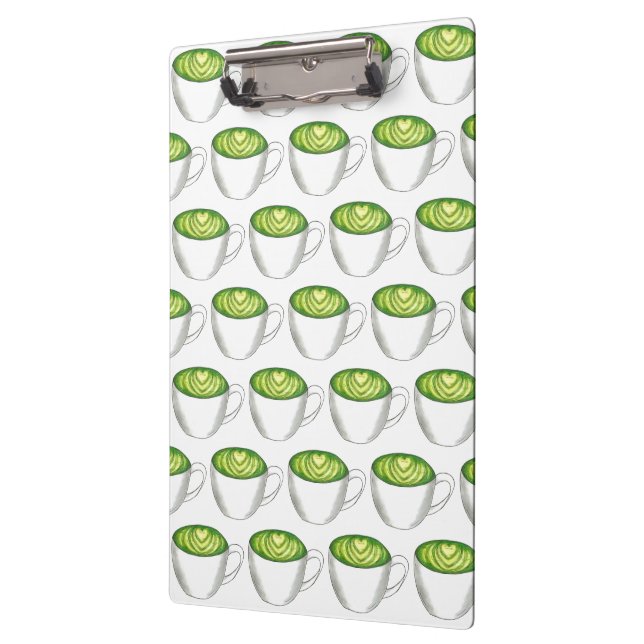 Japanischer Matcha Green Tea Latte Teacup Feinschm Klemmbrett (Links)