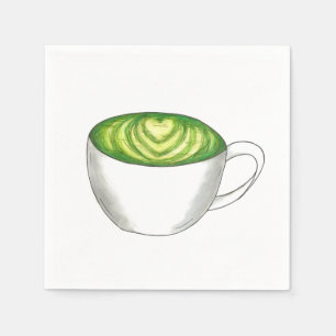 Japanischer Matcha Green Tea Latte Teacup Feinschm Serviette