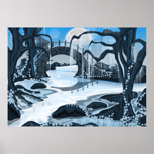 Japanischer Mediationsgarten Poster (Vorne)