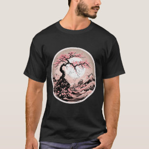 Japanischer Moon Sakura Garden Geisha Mount Fuji C T-Shirt