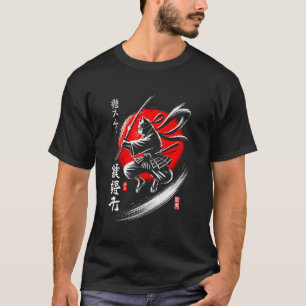 Japanischer Ninja-Katzen-Samurai-Krieger Japan Mut T-Shirt