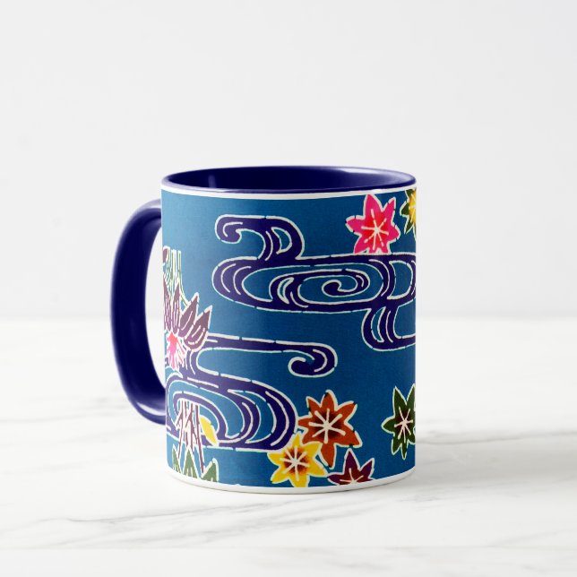 Japanischer Okinawan Dye (Bingata) Tasse (Vorderseite Links)