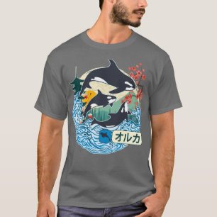 Japanischer Orca-Wal Große Welle Kanagawa Japan Vi T-Shirt