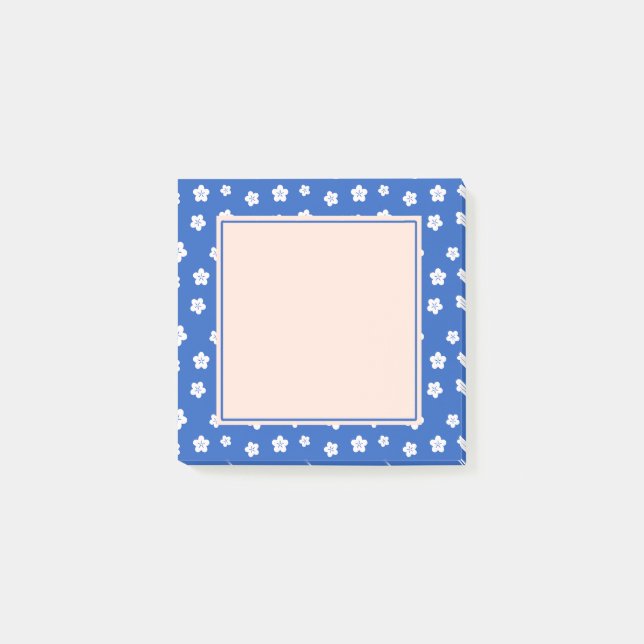 Japanischer Pflaumenblauer Kawaii Post-it Klebezettel (Vorderseite)