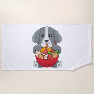 Japanischer Ramen Noodle Dog Lover Tierhundezüchte Strandtuch