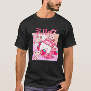 Japanischer Retro Anime Kawaii Axolotl Strawberry T-Shirt