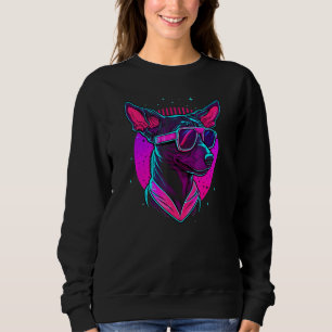 Japanischer Retro-Vaporwave-Cyberpunk-Dobermann-Hu Sweatshirt