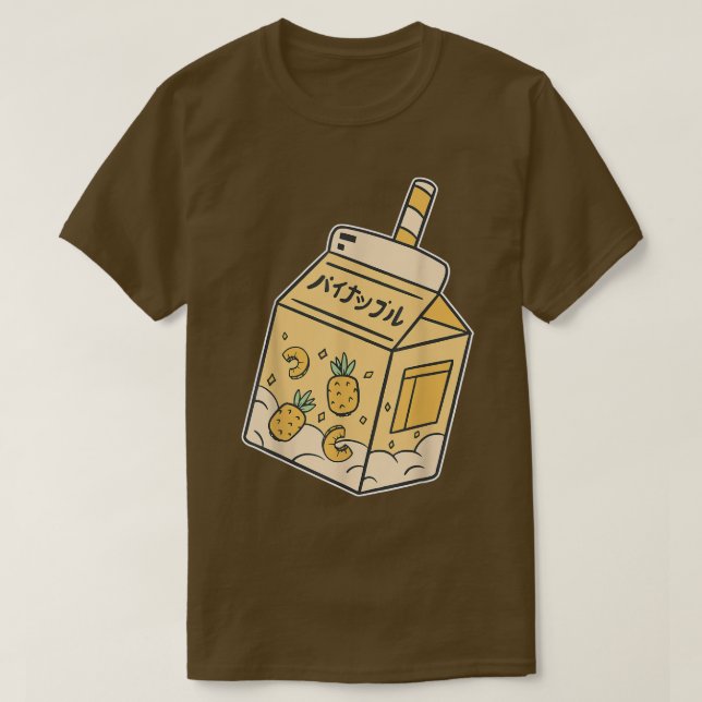 Japanischer Saft Ananas Drink Kawaii Manga Anime T-Shirt (Design vorne)