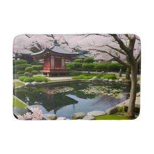Japanischer Sakura Cherry Blossom Garden Shrine Po Badematte