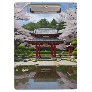 Japanischer Sakura Cherry Blossom Garden Shrine Po Klemmbrett