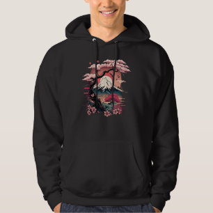 Japanischer Sakura-Garten Geisha Mount Fuji Kirsch Hoodie