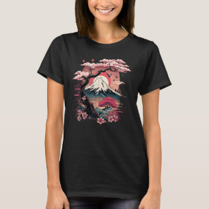Japanischer Sakura-Garten Geisha Mount Fuji Kirsch T-Shirt